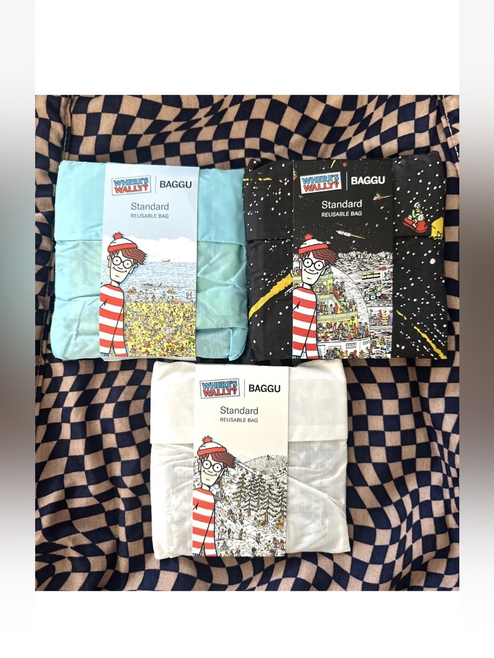 BAGGU Where's Wally Waldo Set Standard Reusable Bag Collectors Japan Exclusive